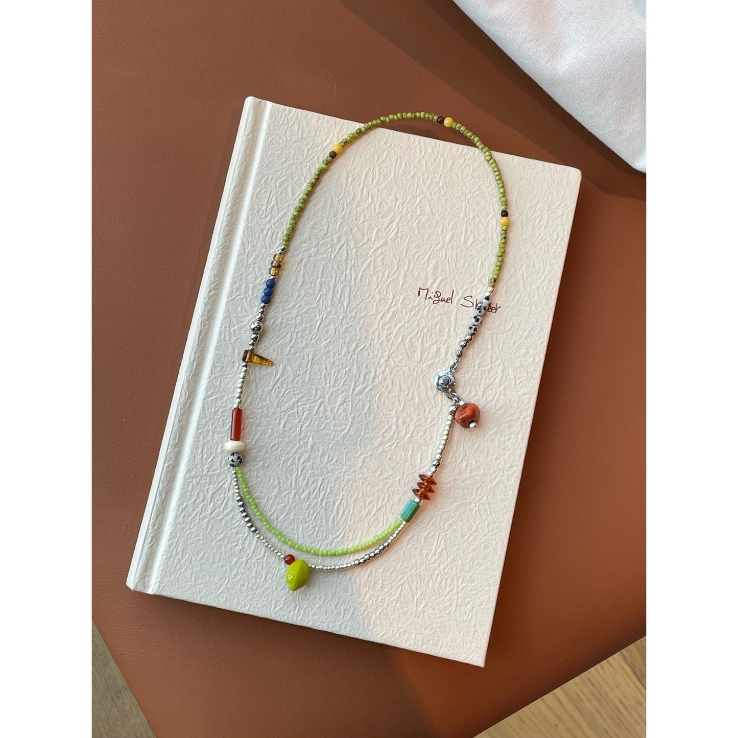 Colorful Snap Design Beaded Necklace