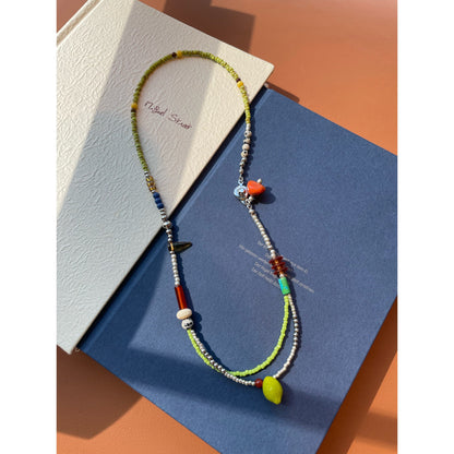 Colorful Snap Design Beaded Necklace