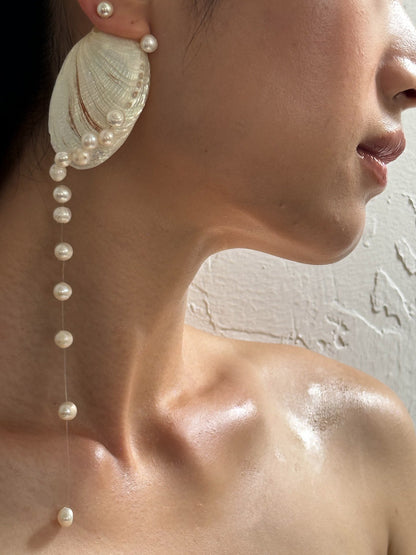Conch Sound Shell Tassel Pearl Single Earring