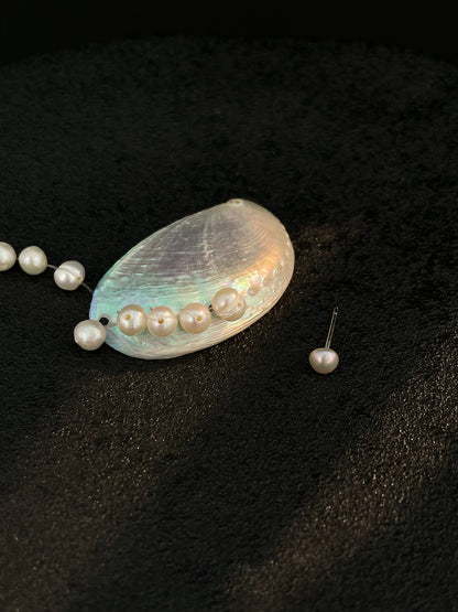 Conch Sound Shell Tassel Pearl Single Earring