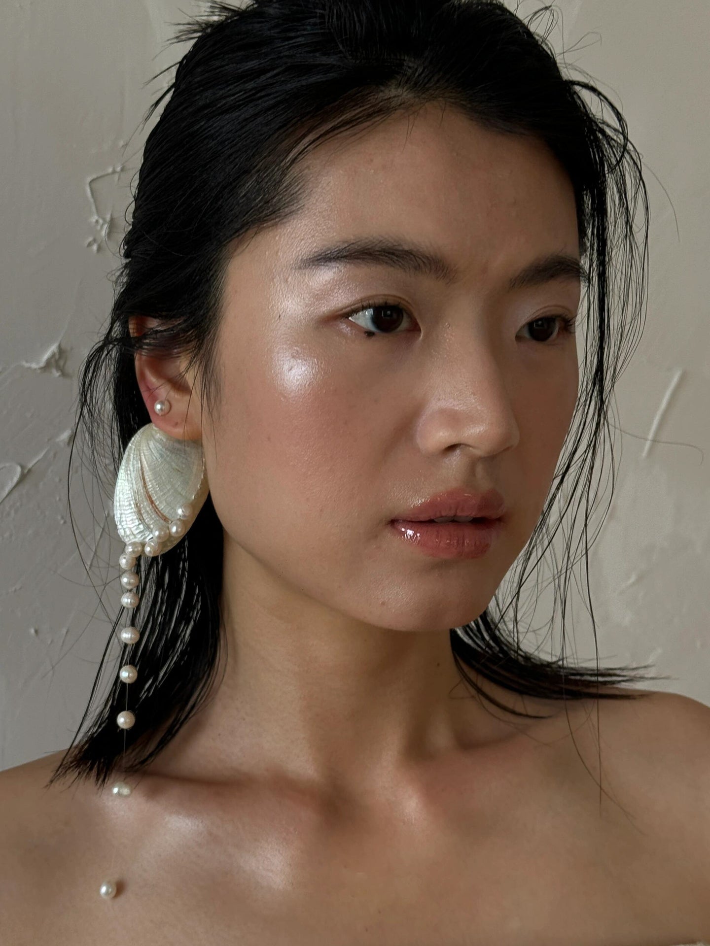 Conch Sound Shell Tassel Pearl Single Earring