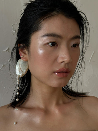 Conch Sound Shell Tassel Pearl Single Earring