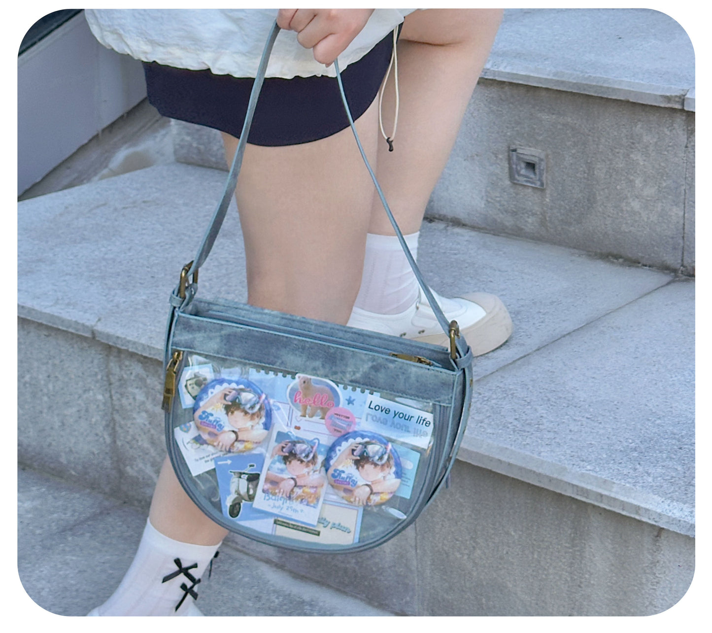 Cowboy Style Denim Saddle Ita Bag | Bag | Three Fleas