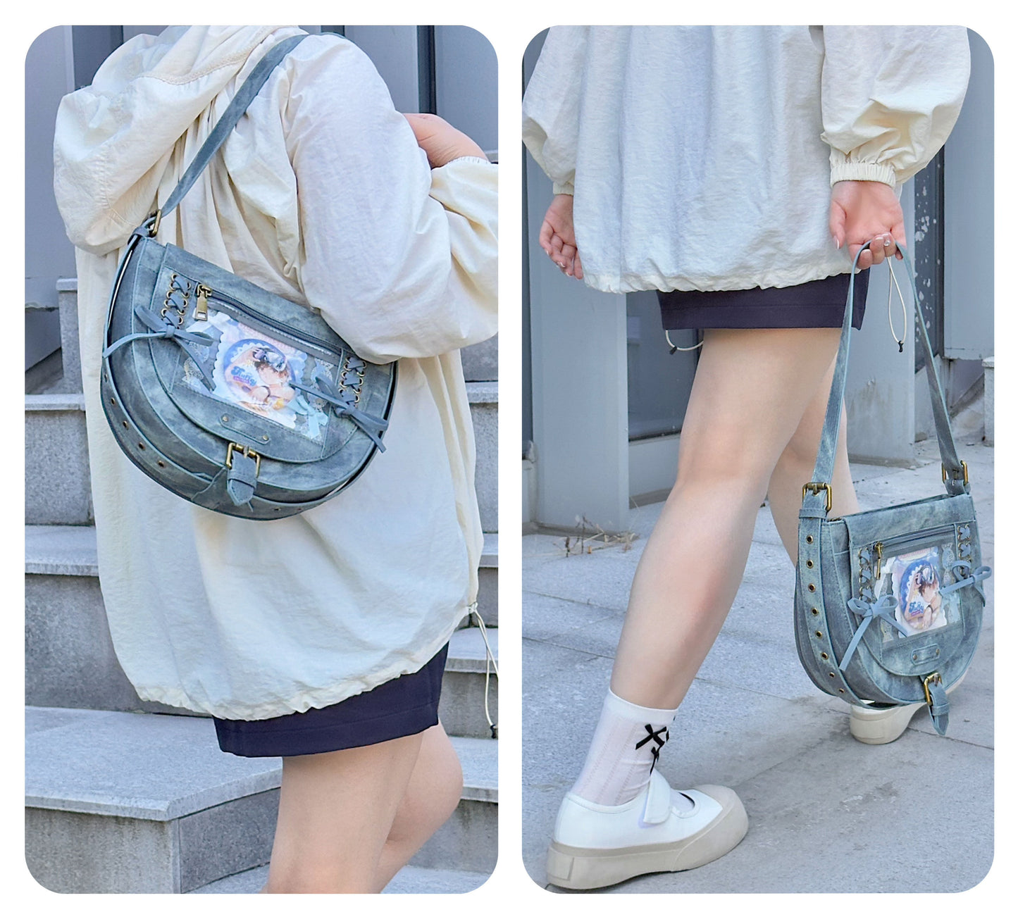 Cowboy Style Denim Saddle Ita Bag | Bag | Three Fleas