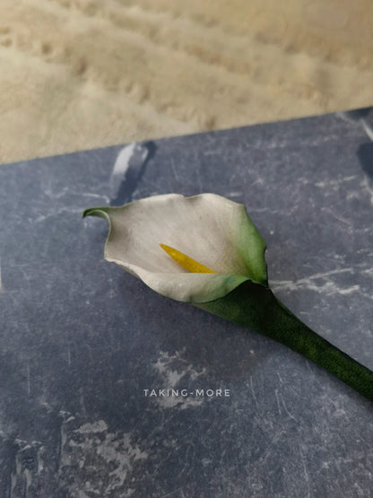 Cowhide Calla Lily Flower Earrings