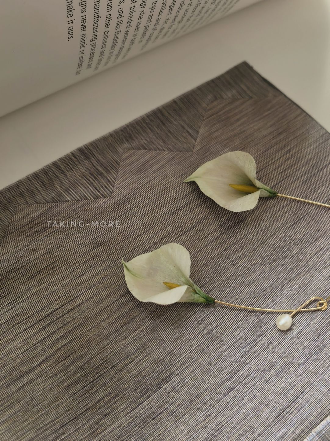 Cowhide Calla Lily Flower Earrings