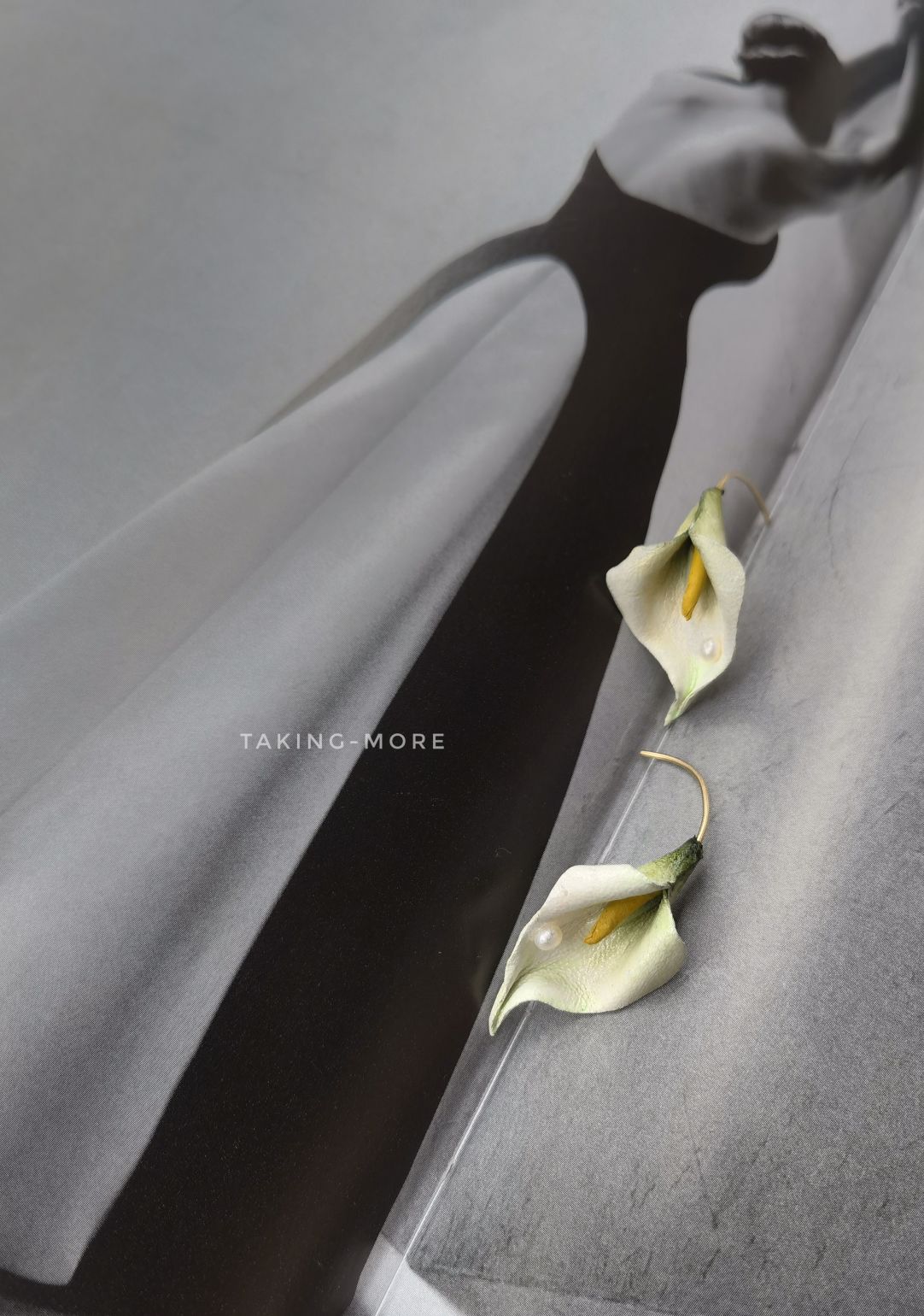 Cowhide Calla Lily Flower Earrings