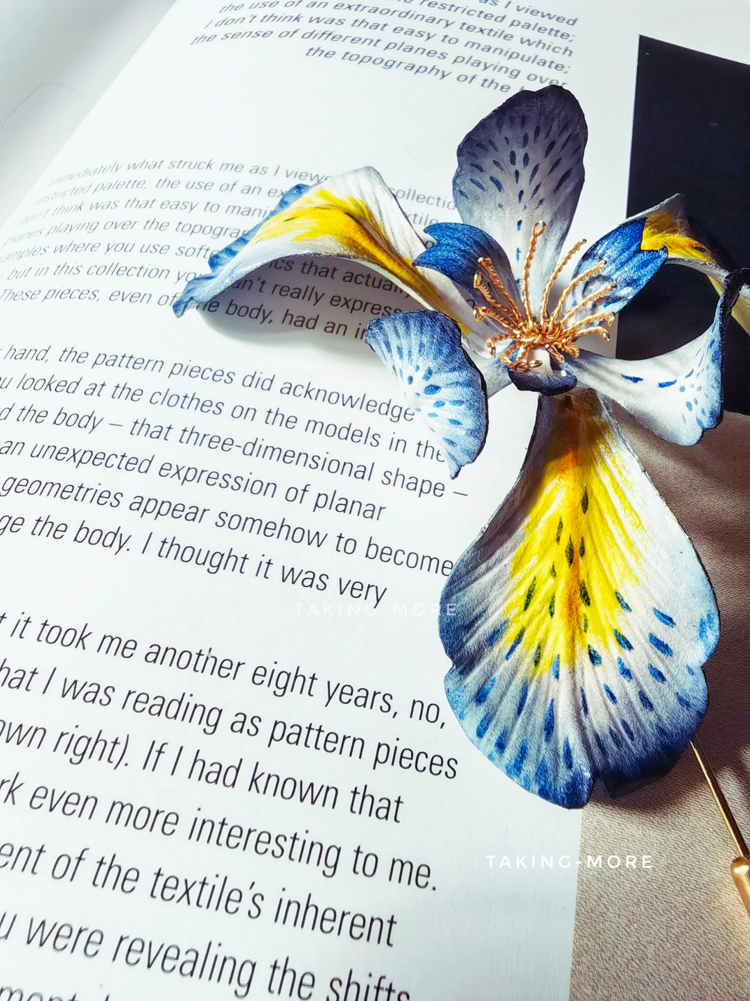 Cowhide Iris Brooch