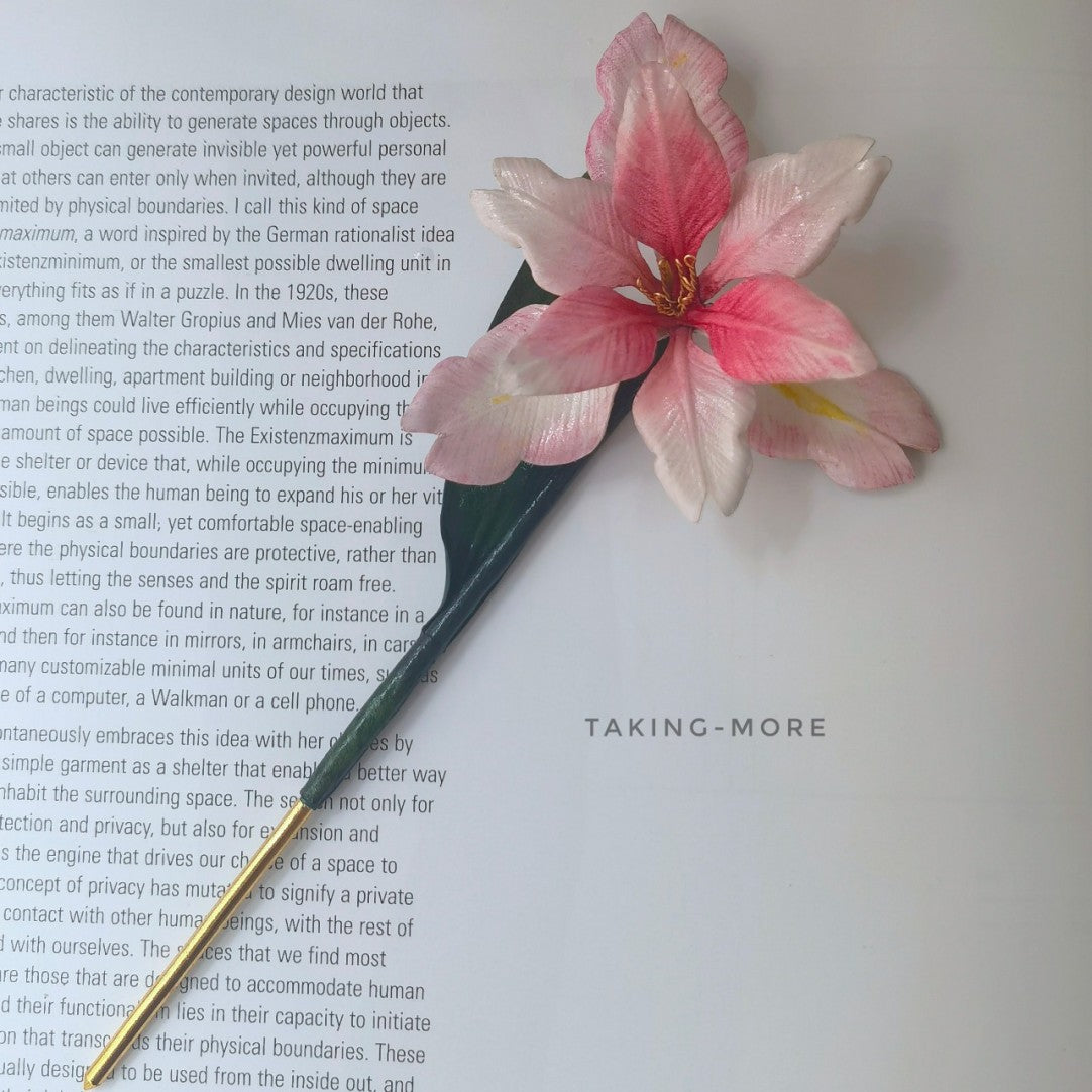 Cowhide Iris Brooch