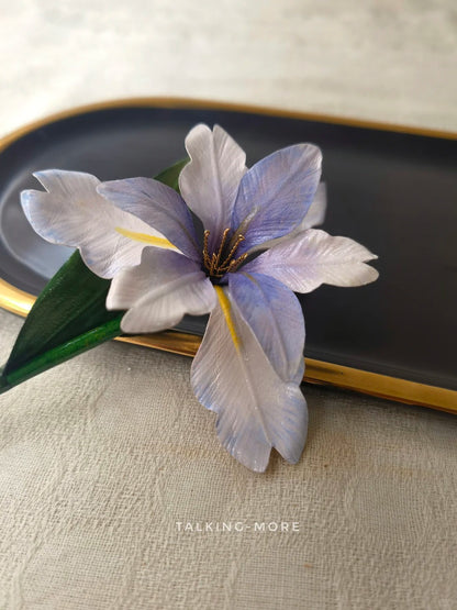 Cowhide Iris Brooch