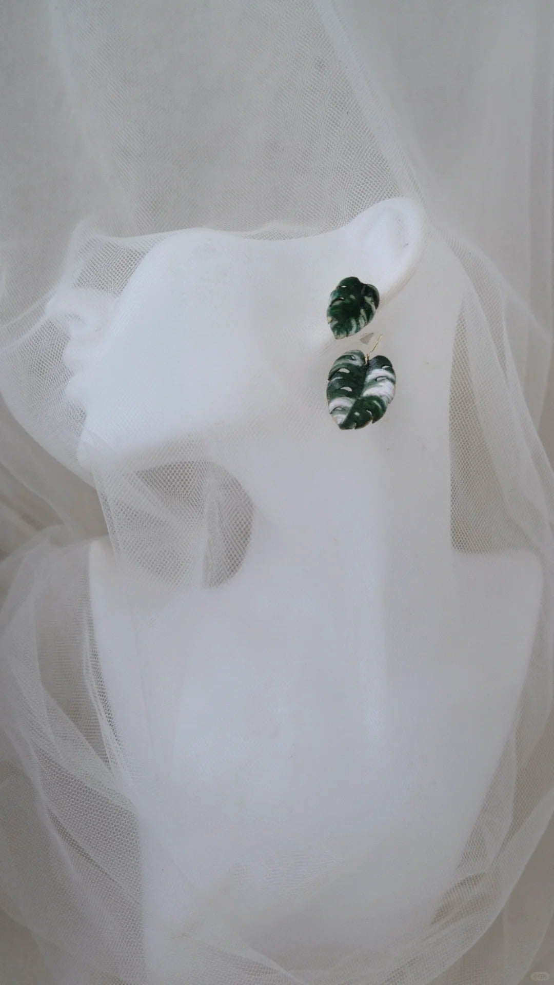 Cowhide Monstera Deliciosa Earrings