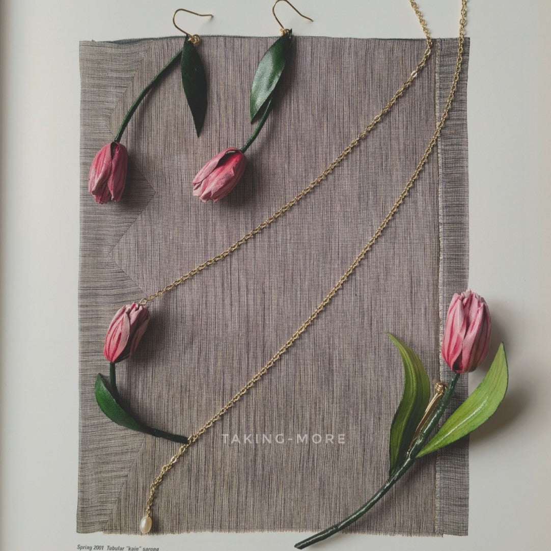 Cowhide Tulip Earrings