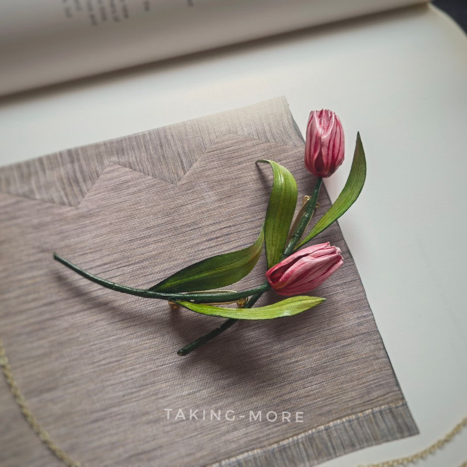 Cowhide Tulip Earrings