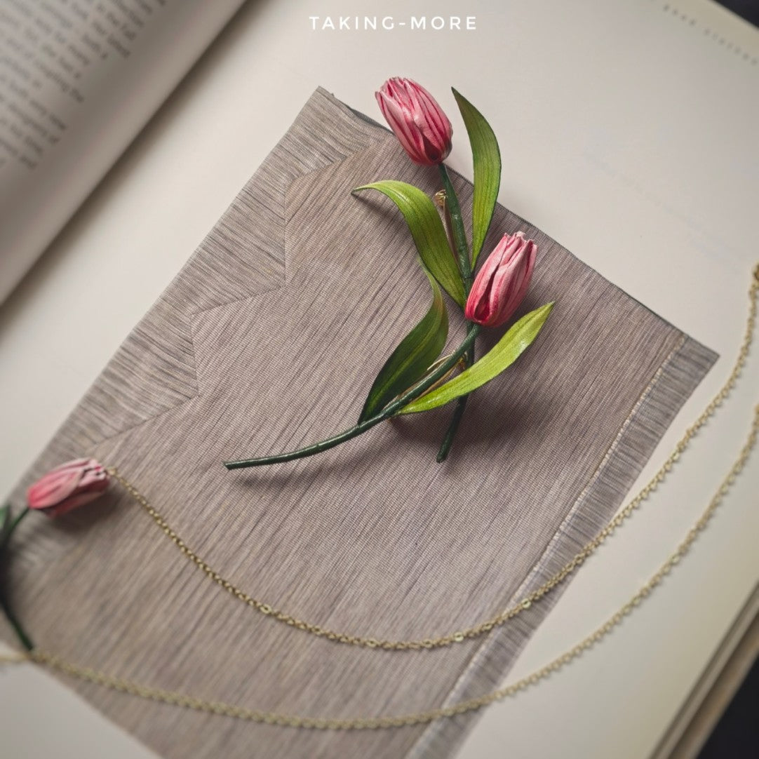 Cowhide Tulip Earrings