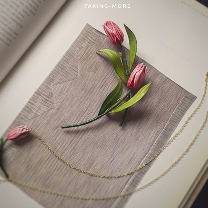 Cowhide Tulip Earrings