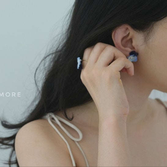 Cowhide Wild Pansy Flower Earrings