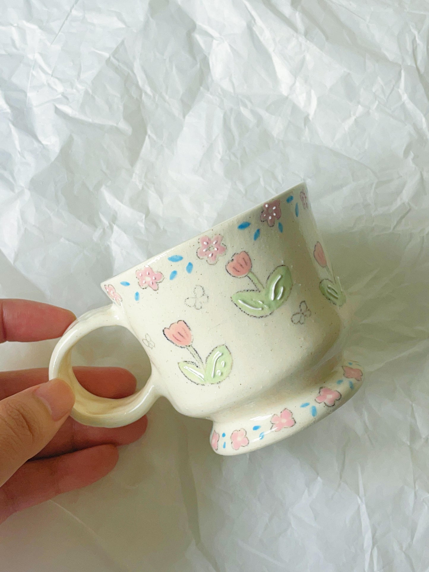 Cozy Garden Cat Ceramic Mug