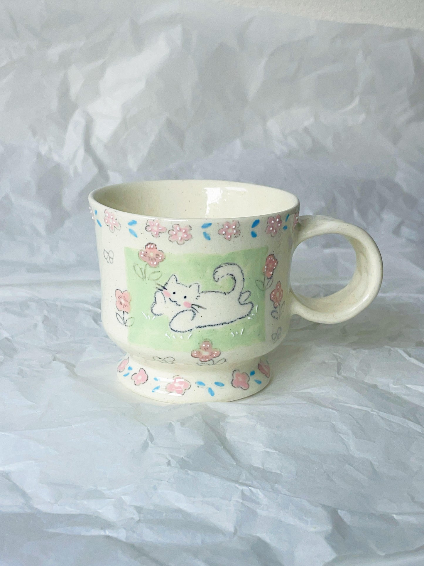 Cozy Garden Cat Ceramic Mug