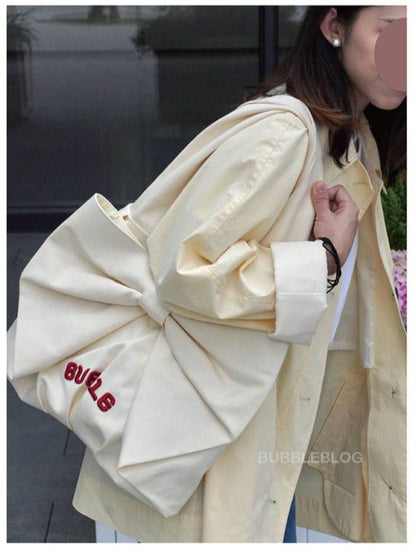 Cream Bow Shoulder Bag