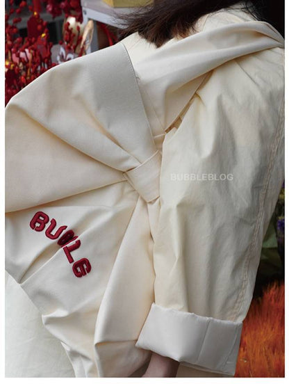 Cream Bow Shoulder Bag