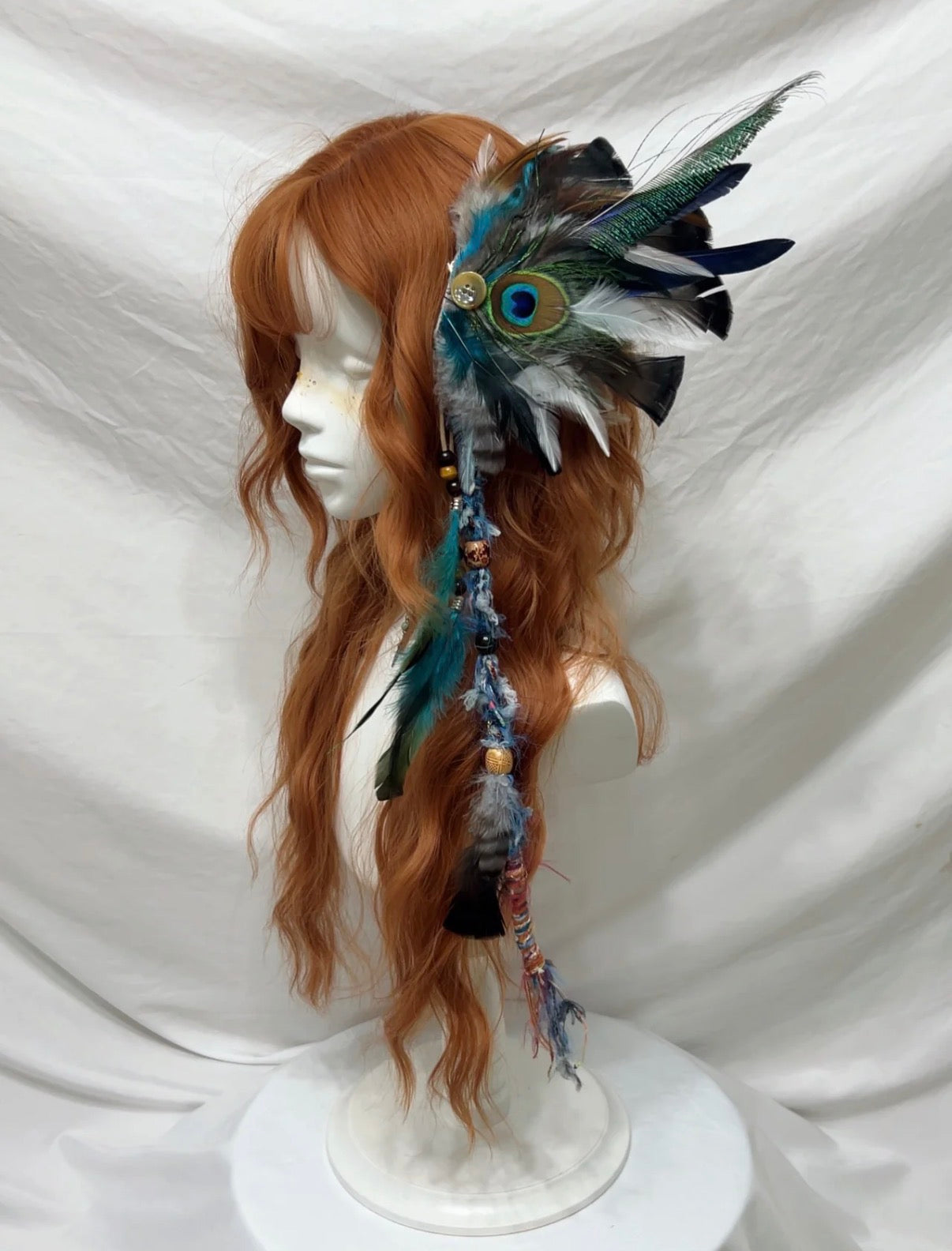 Creative Feather Bead Tassel Ear Cuff