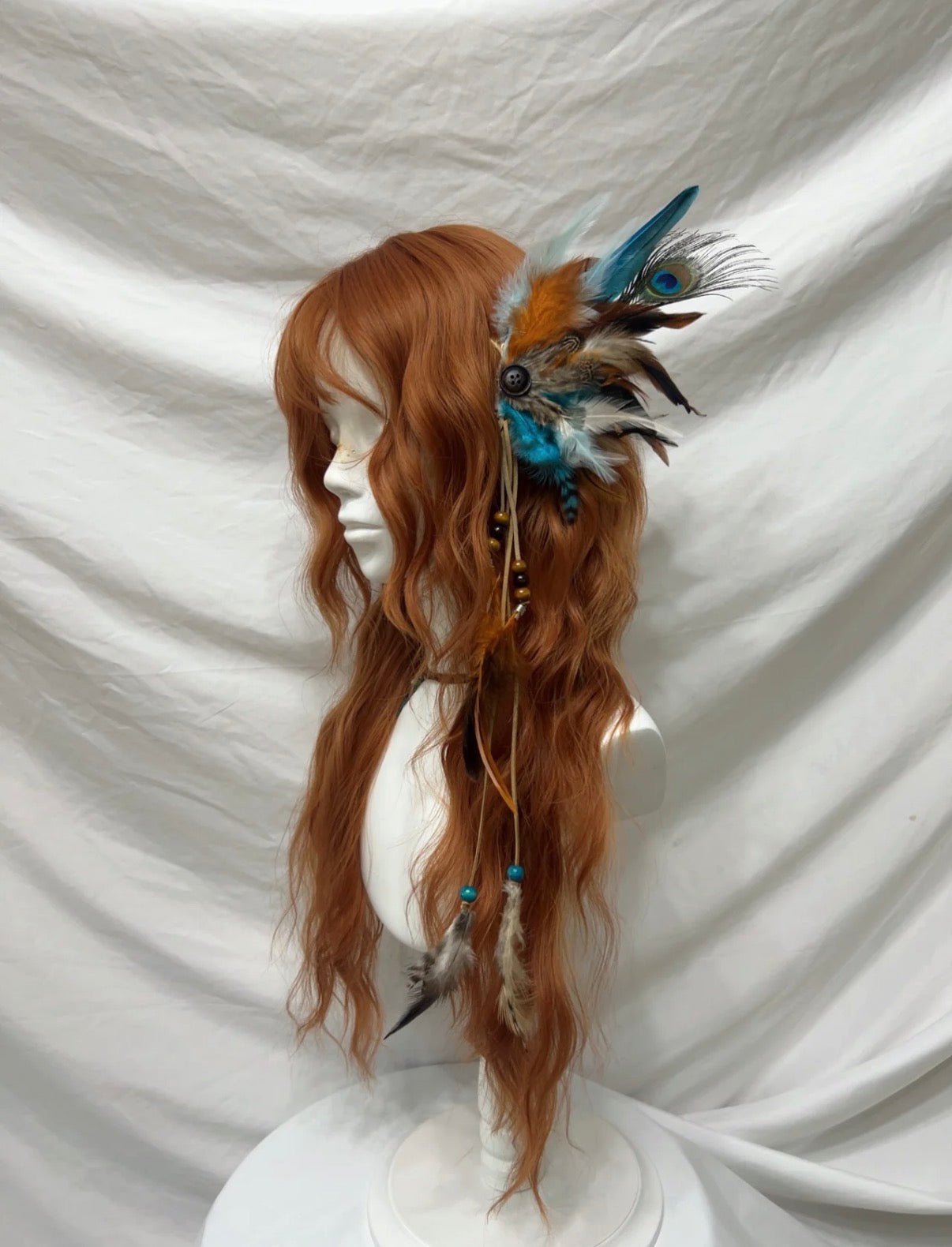 Creative Feather Bead Tassel Ear Cuff