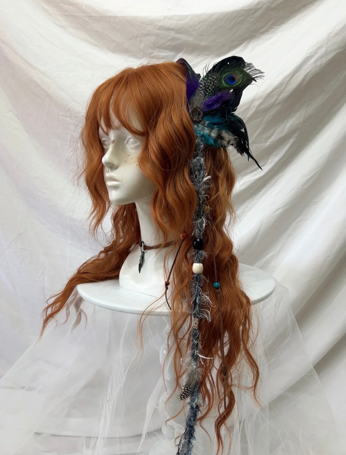 Creative Feather Bead Tassel Ear Cuff