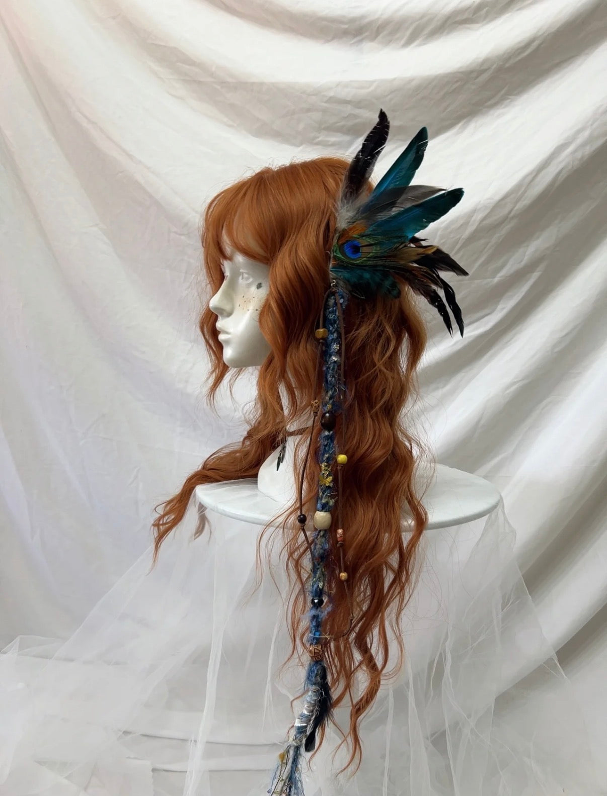 Creative Feather Bead Tassel Ear Cuff