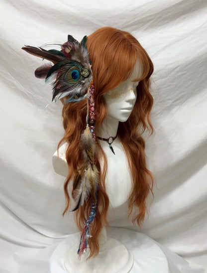 Creative Feather Bead Tassel Ear Cuff | Hat | Three Fleas