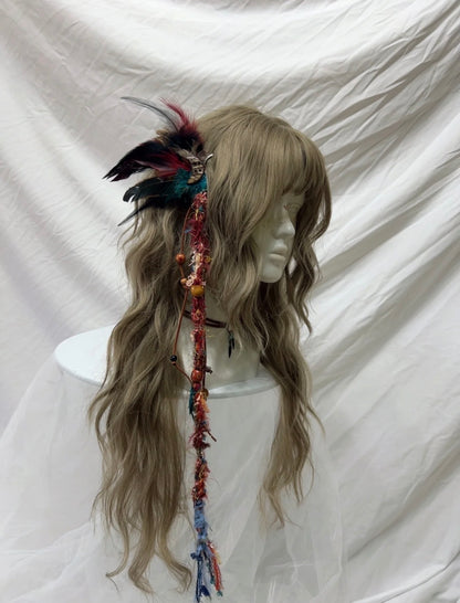 Creative Feather Bead Tassel Ear Cuff | Hat | Three Fleas