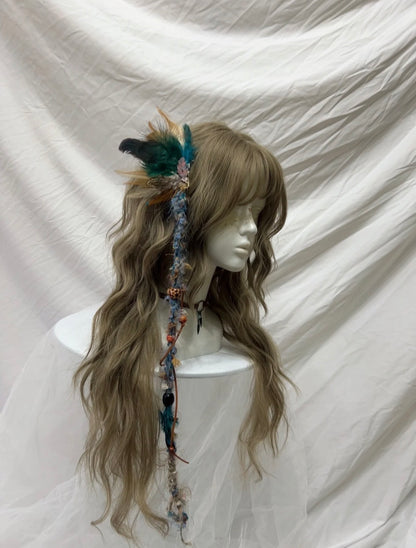 Creative Feather Bead Tassel Ear Cuff | Hat | Three Fleas