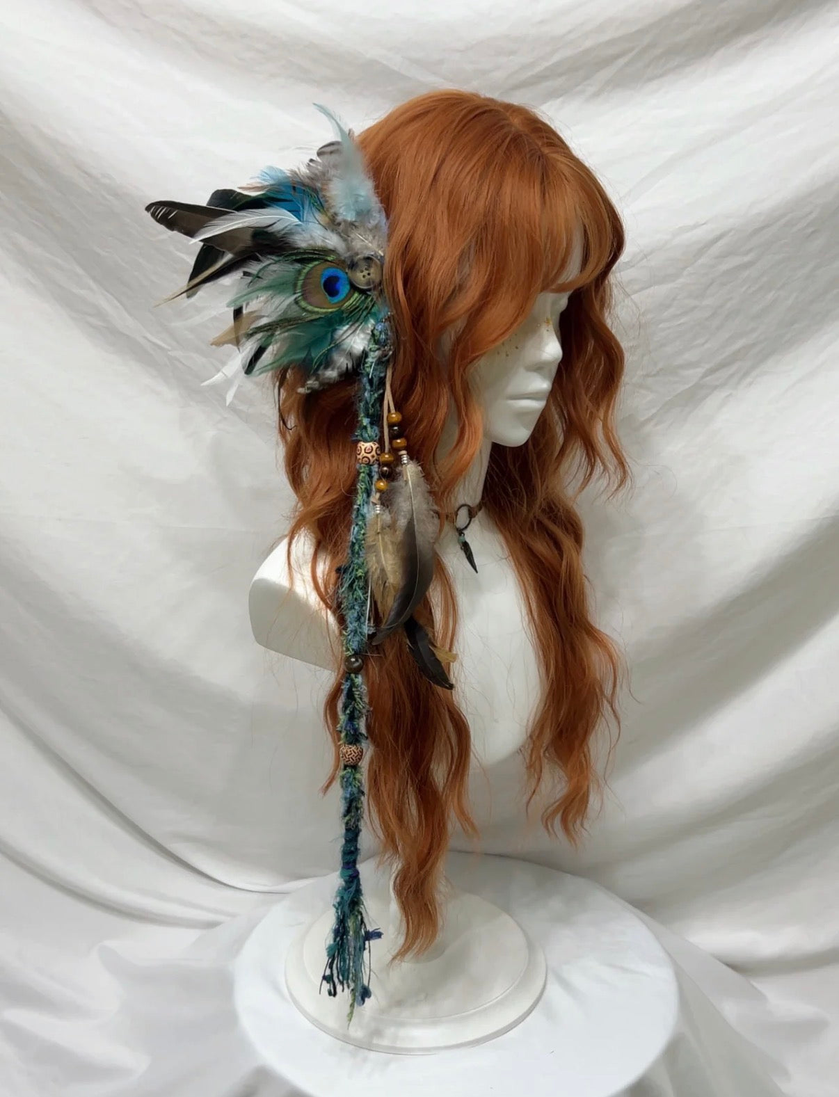 Creative Feather Bead Tassel Ear Cuff