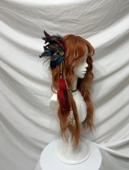 Creative Feather Bead Tassel Ear Cuff | Hat | Three Fleas