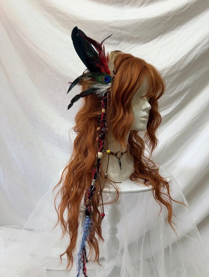 Creative Feather Bead Tassel Ear Cuff | Hat | Three Fleas
