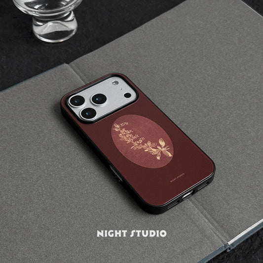 Crimson Flower in the Mirror Art Phone Case | iPhone Case | Three Fleas