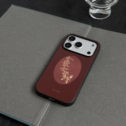 Crimson Flower in the Mirror Art Phone Case | iPhone Case | Three Fleas