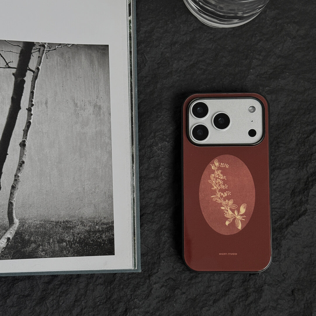 Crimson Flower in the Mirror Art Phone Case | iPhone Case | Three Fleas
