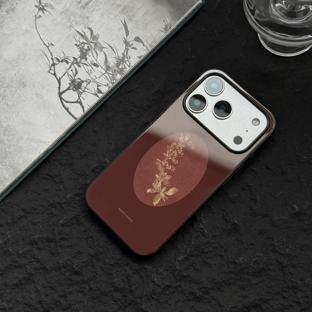 Crimson Flower in the Mirror Art Phone Case | iPhone Case | Three Fleas