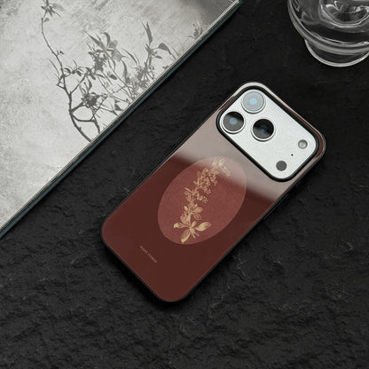 Crimson Flower in the Mirror Art Phone Case | iPhone Case | Three Fleas