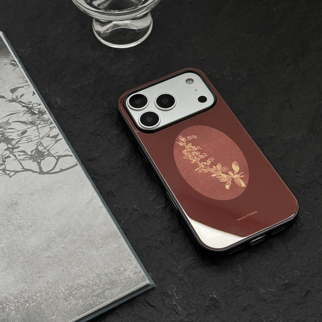 Crimson Flower in the Mirror Art Phone Case | iPhone Case | Three Fleas