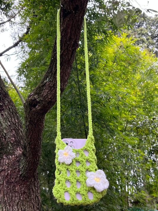 Handmade Crochet Flower Crossbody Phone Bag