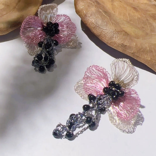 Crocheted Orchid Earrings