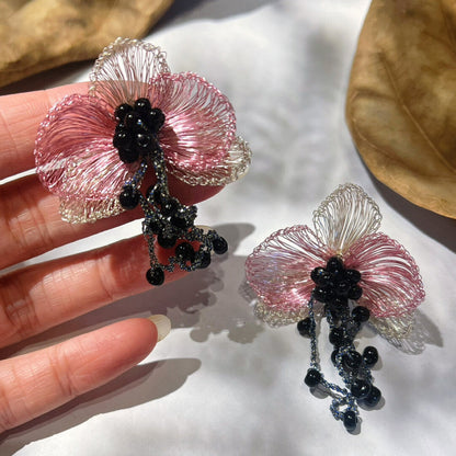 Crocheted Orchid Earrings