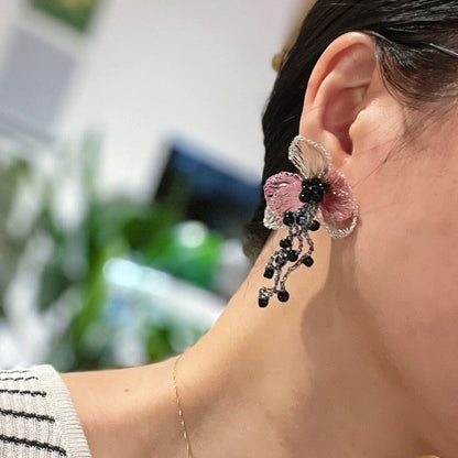 Crocheted Orchid Earrings