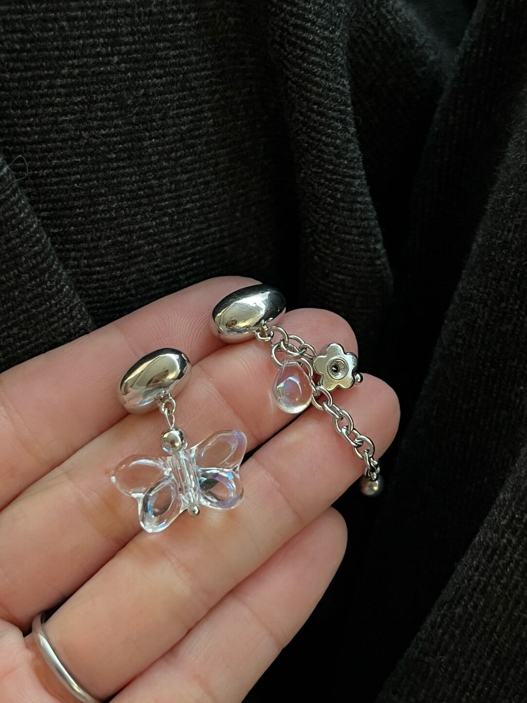 Crystal Butterfly Earrings | Earring | Three Fleas