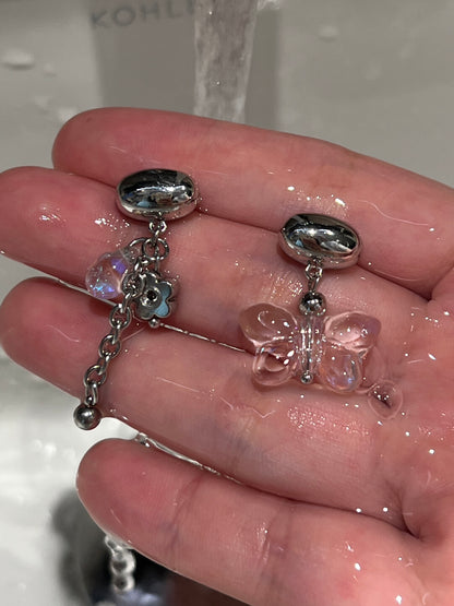 Crystal Butterfly Earrings | Earring | Three Fleas