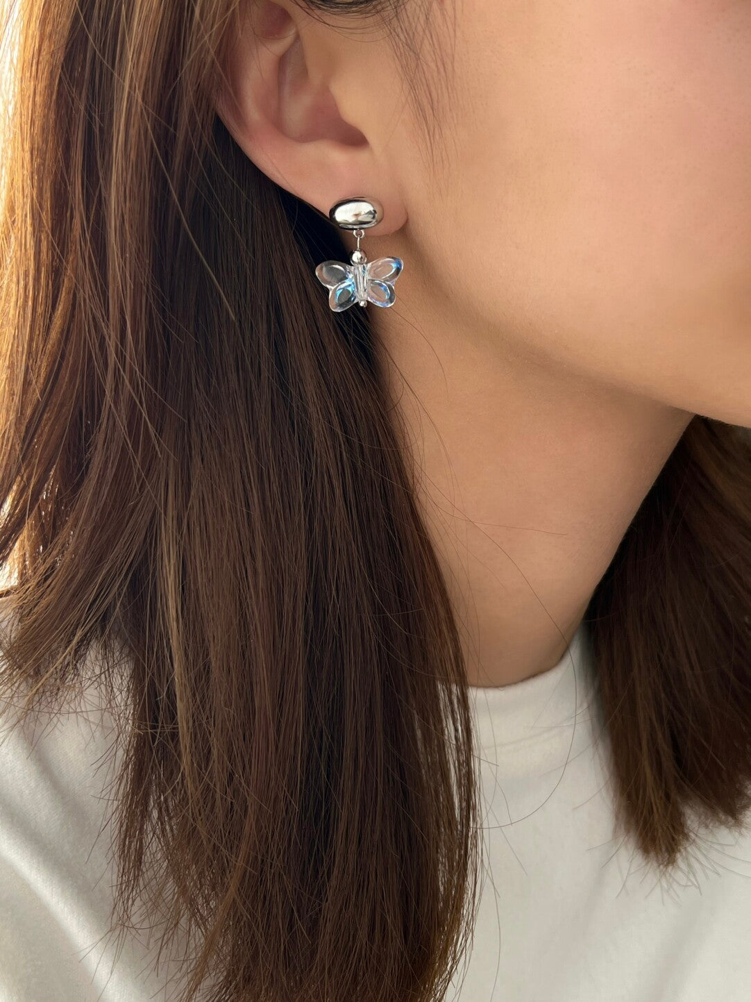 Crystal Butterfly Earrings | Earring | Three Fleas