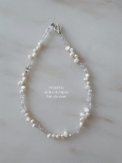 Crystal Pearl Beaded Necklace