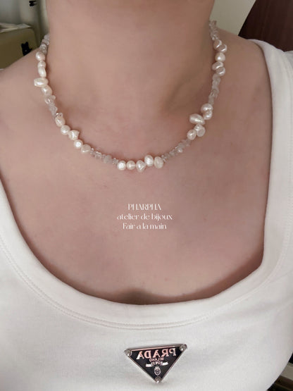 Crystal Pearl Beaded Necklace