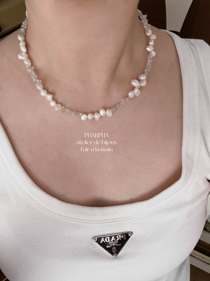 Crystal Pearl Beaded Necklace